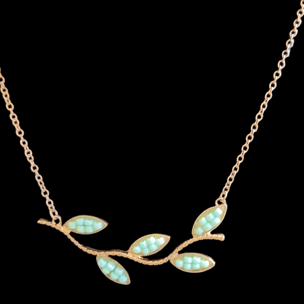 Blue & Gold Necklace & Earrings Set